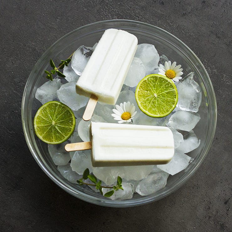 Kokos Limette Eis selbst machen Popsicles Wassereis vegan Rezept